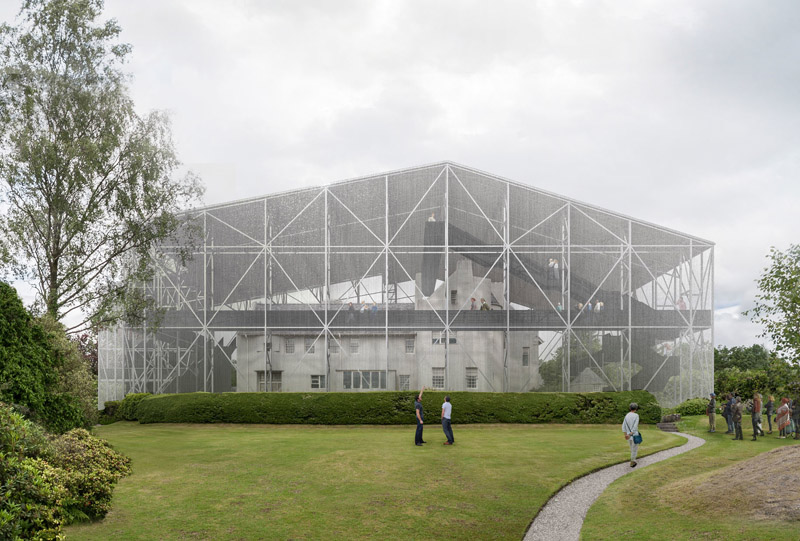 Hillhouse mit alphamesh Metallgeflecht als moderne Gebäudehülle